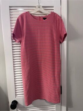 Ann Taylor Striped Knit Dress in Coral and Gray